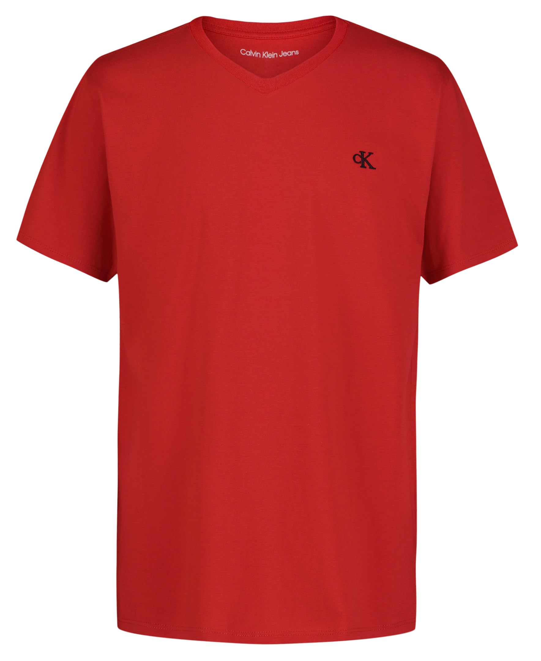 Calvin Klein Boys' Short Sleeve Solid V-Neck T-Shirt, Soft, Comfortable, Relaxed Fit